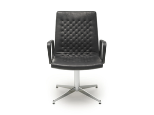 DS-1051 - Swivel leather office chair with 4-Spoke base with armrests _ de Sede